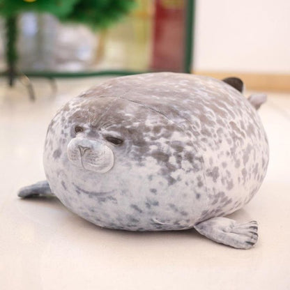"Caution: Hug Magnet — The Seal Pillow"